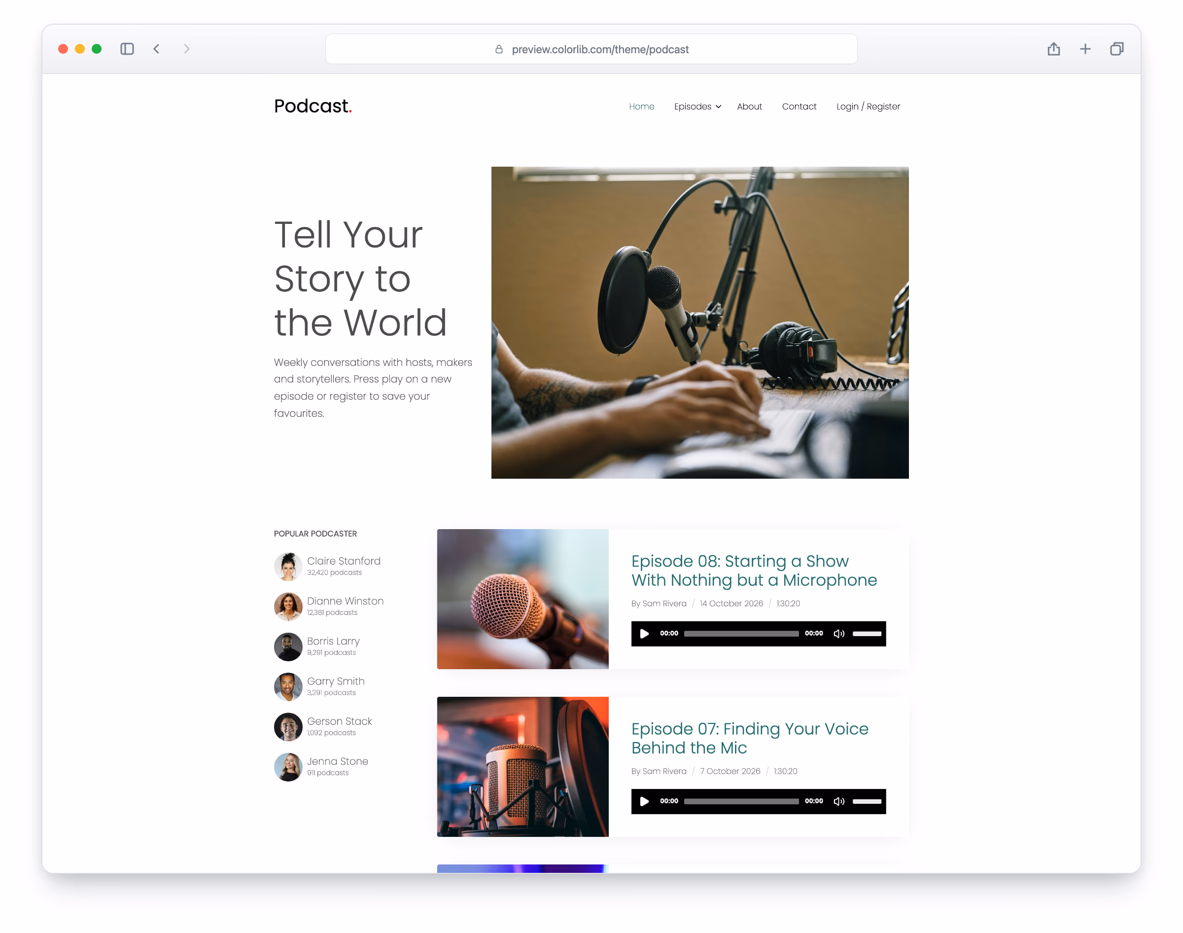 Podcast website template