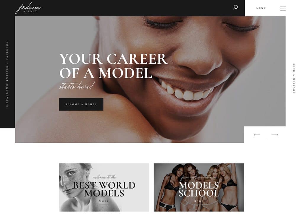 Podium - Fashion Model Agency WordPress Theme