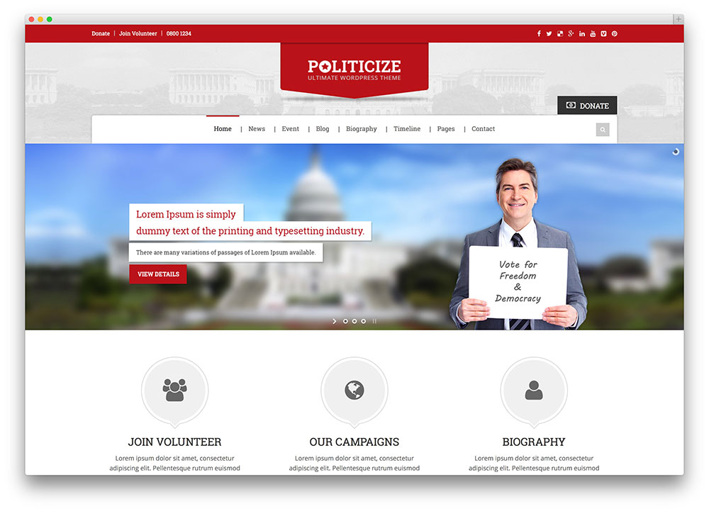 Best Political WordPress Themes for Politicians 2017 colorlib