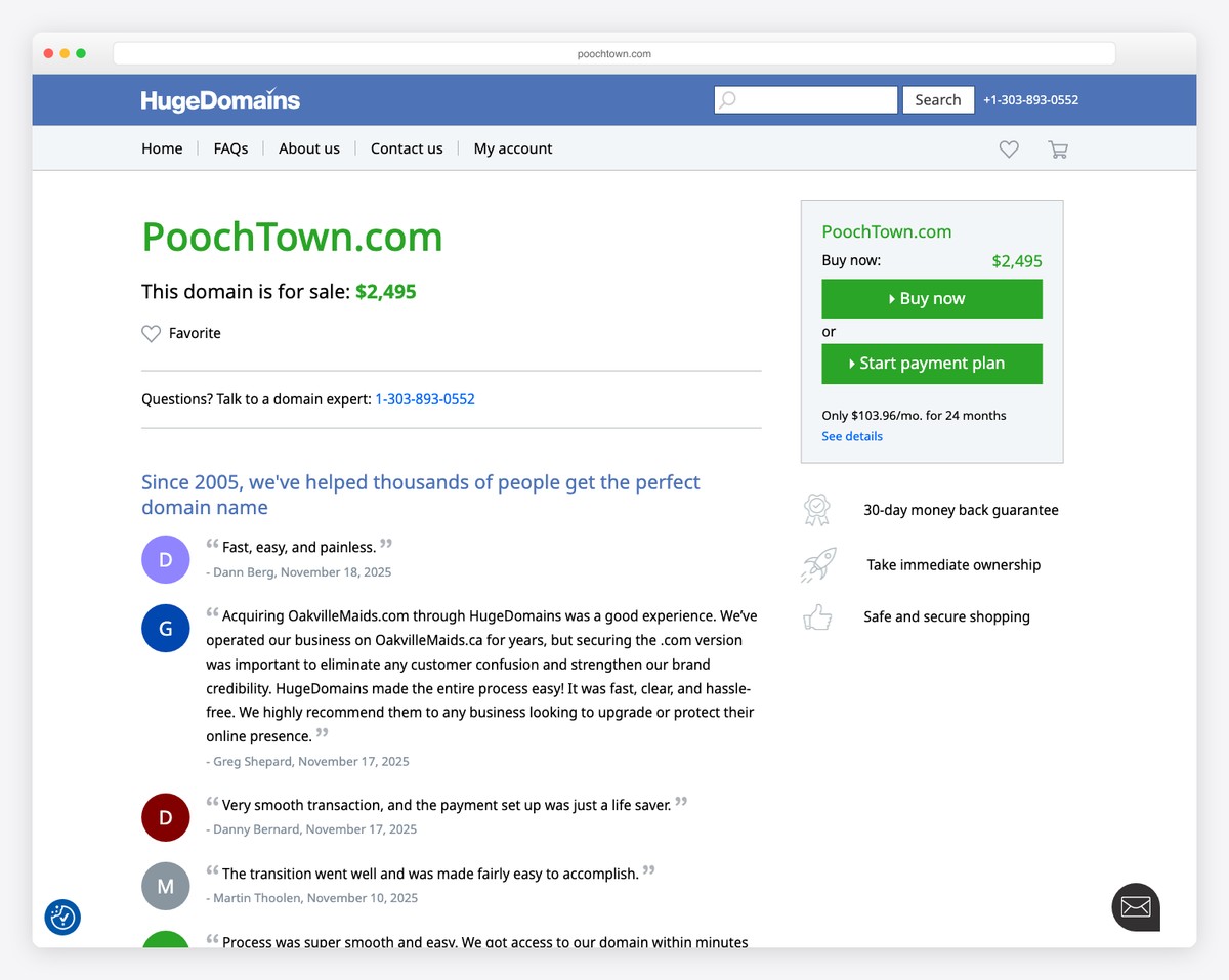 poochtown website example