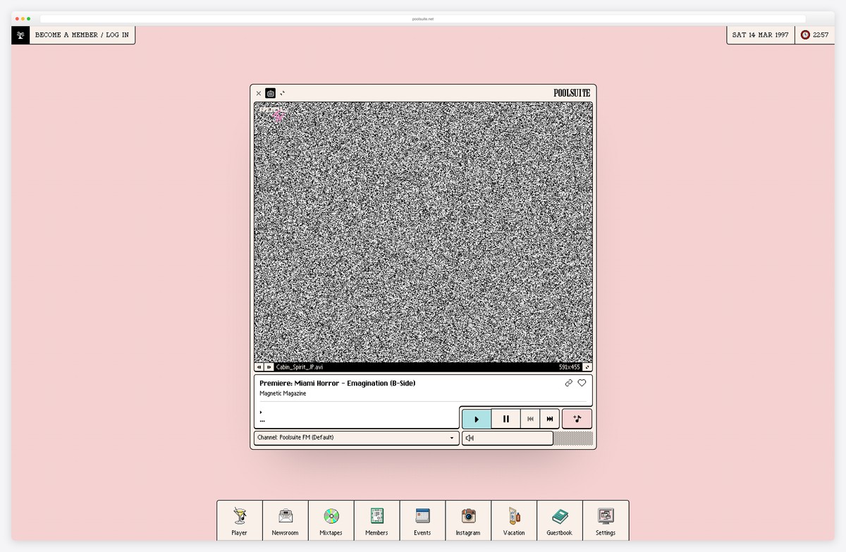 poolsuite retro computer interface website example