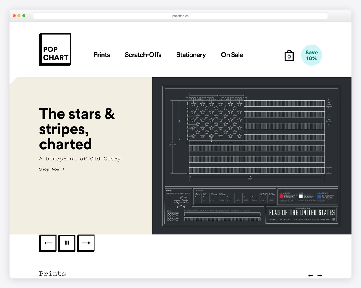 pop chart shopify website