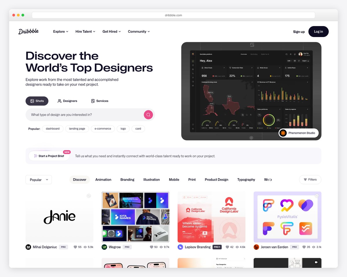dribbble screenshot