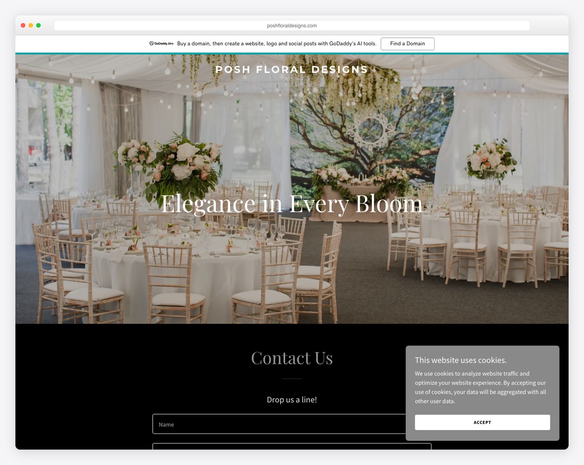 posh floral designs website example