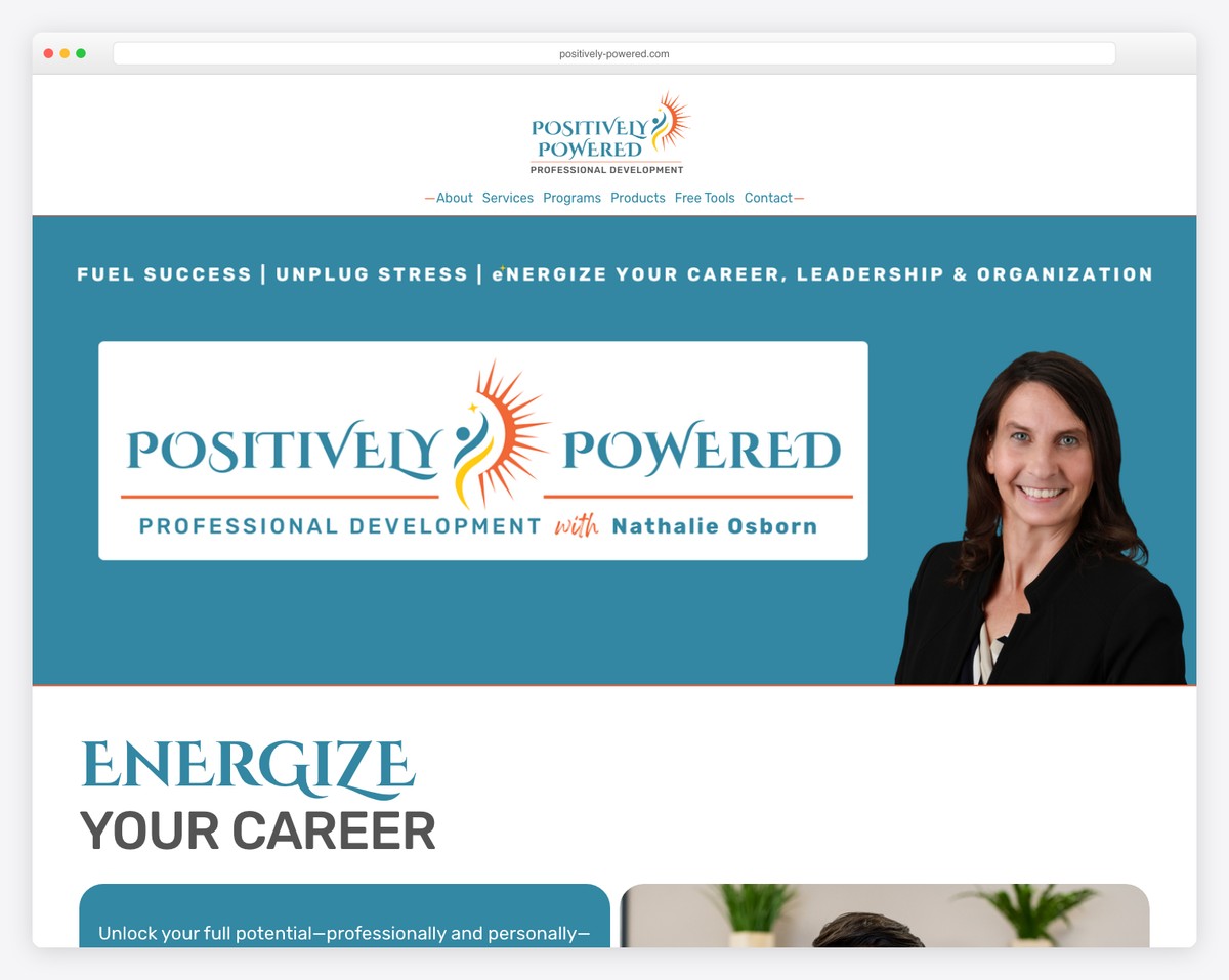 positively powered website example