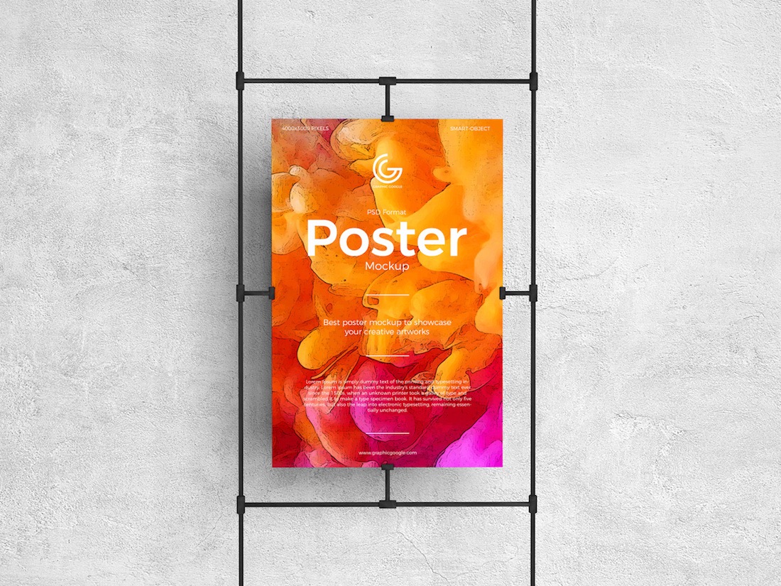 poster stand psd mockup