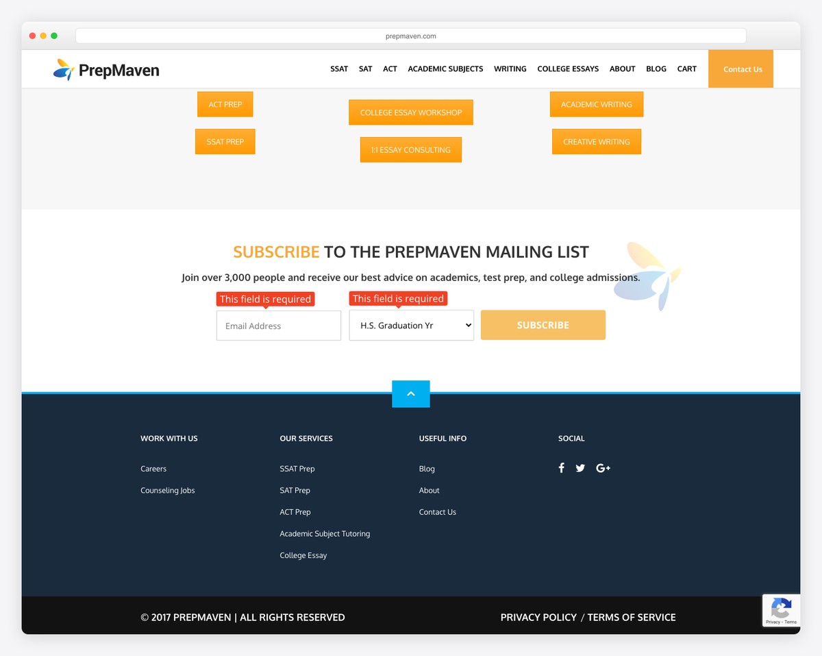 prepmaven tutoring website