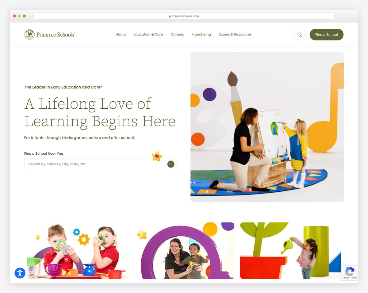 primrose schools website example