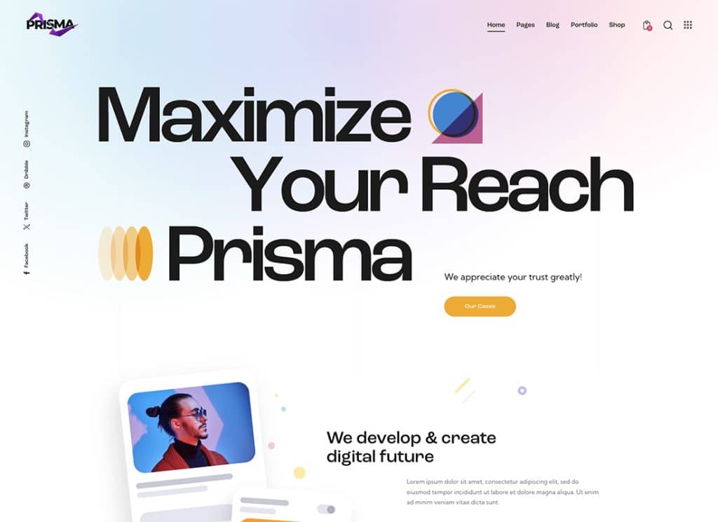 Prisma - Digital Startup & App WordPress Theme