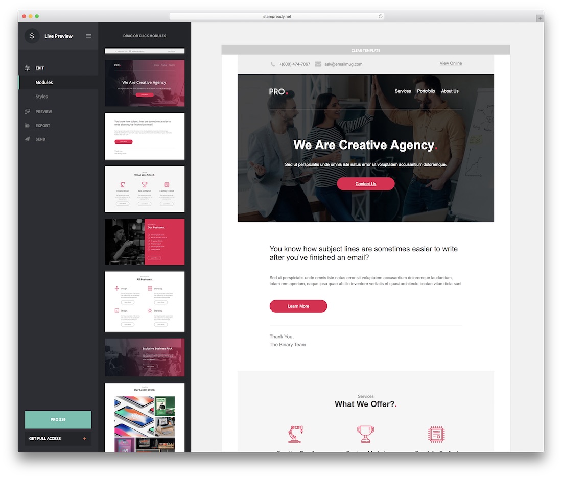 pro agency responsive html email template
