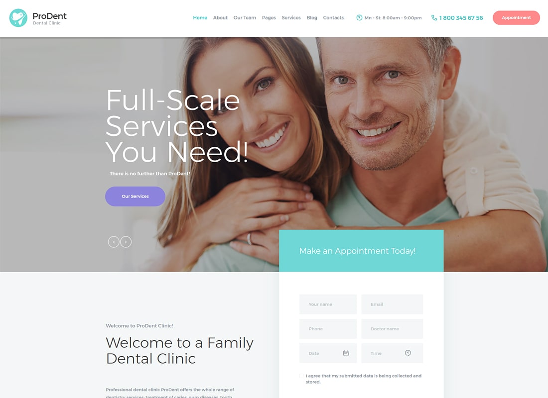 ProDent | Dental Clinic & Healthcare WordPress Theme