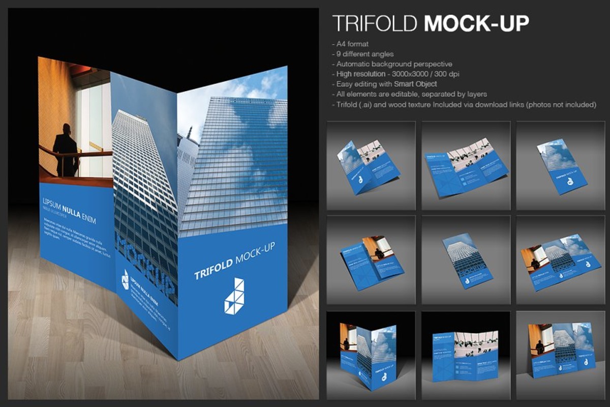 Professionally Designed Trifold Brochure Mockup