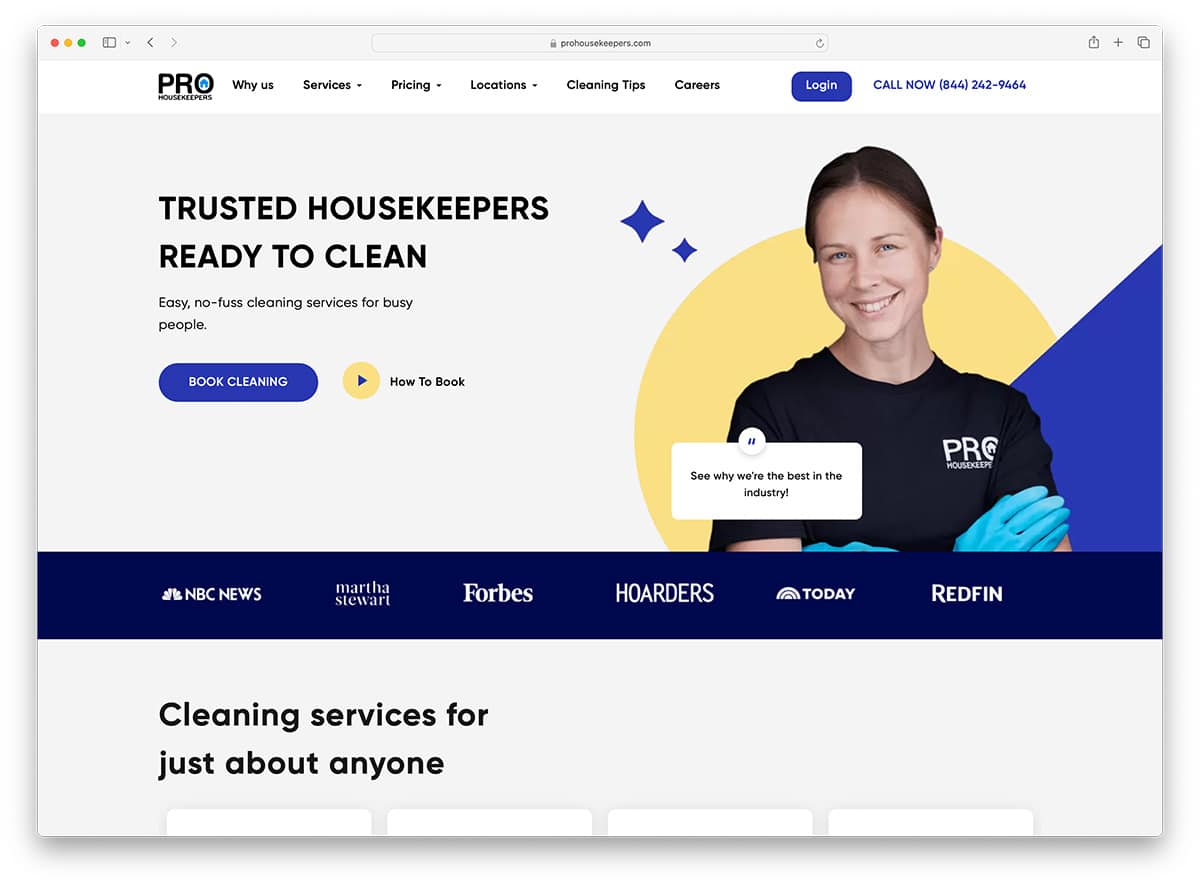 pro housekeepers service website