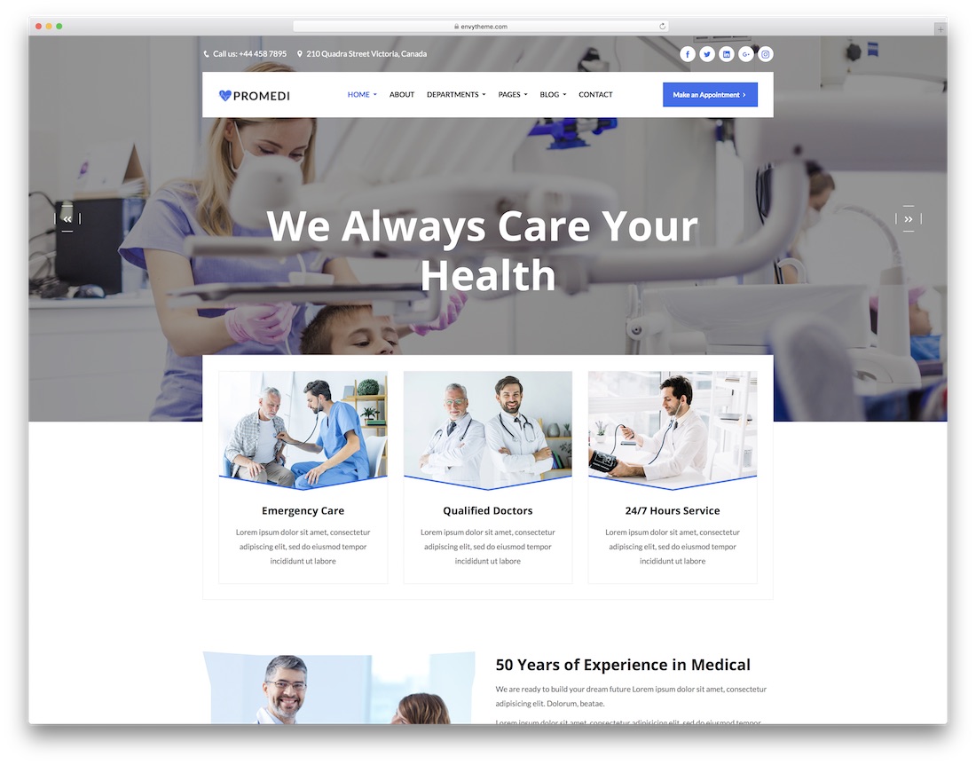 promedi html5 medical website template