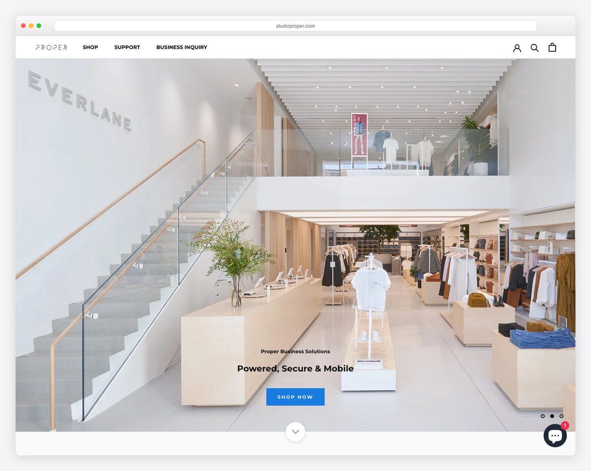 proper shopify website
