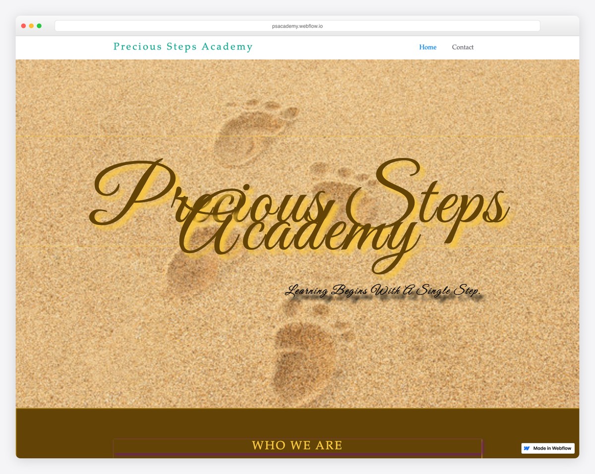 precious steps academy website example
