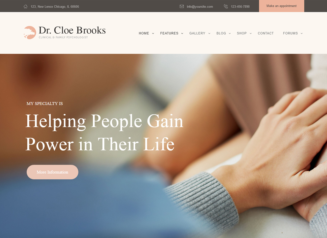 Dr.Cloe Brooks | Psychology, Counseling and Medical Site Template