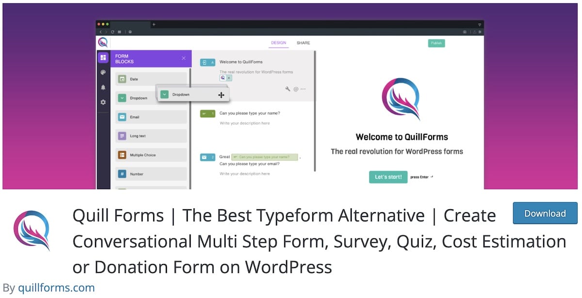 quill forms wordpress quiz plugin