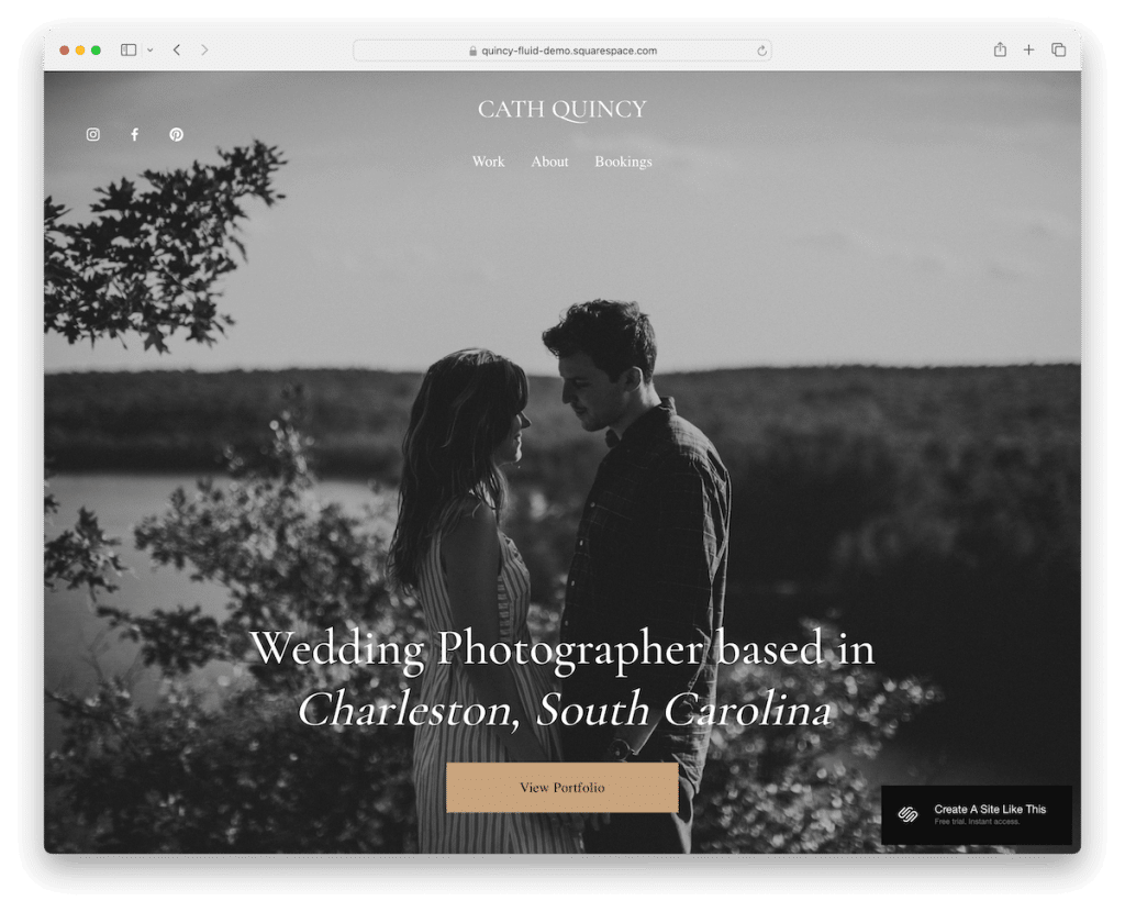 quincy squarespace wedding photographer template
