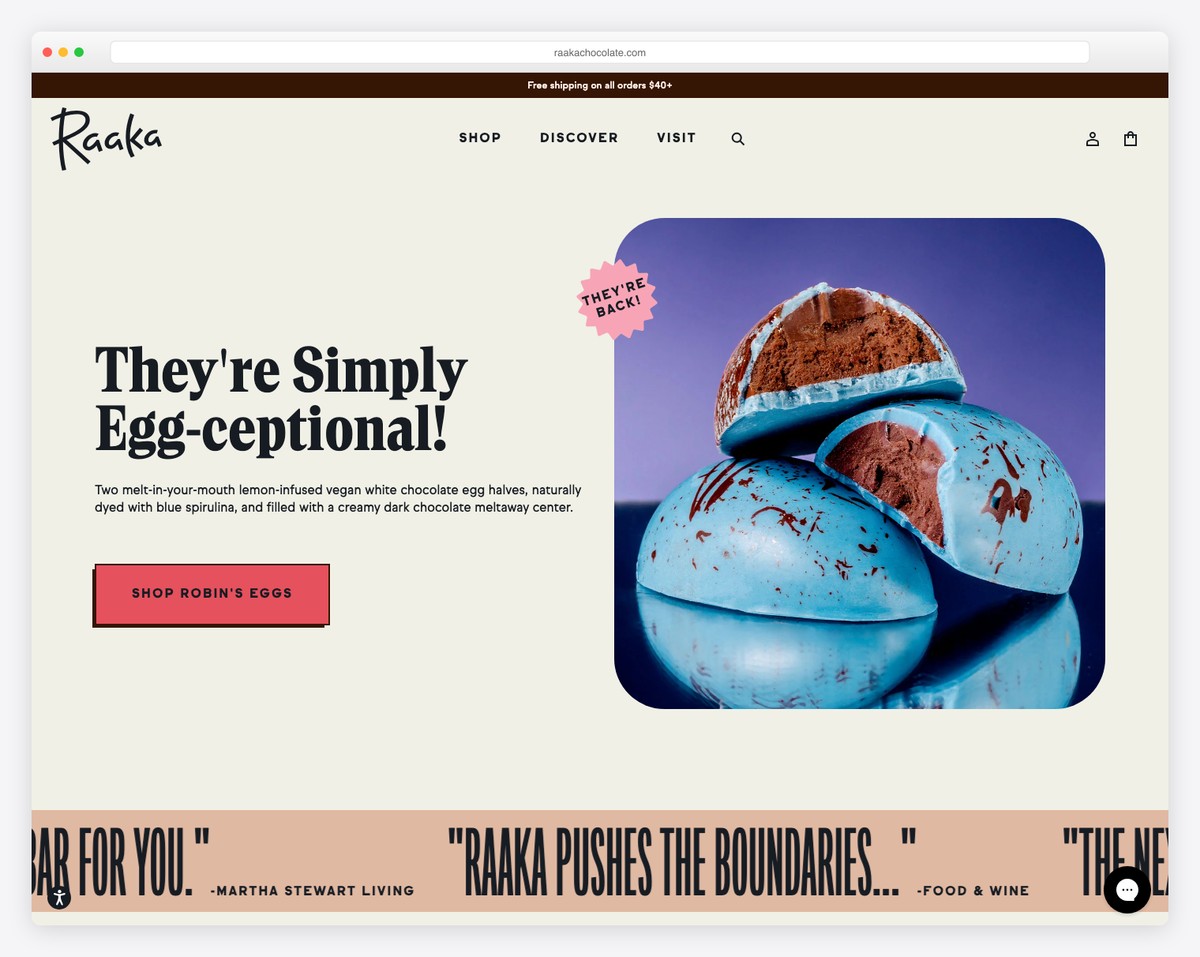 raaka chocolate website example