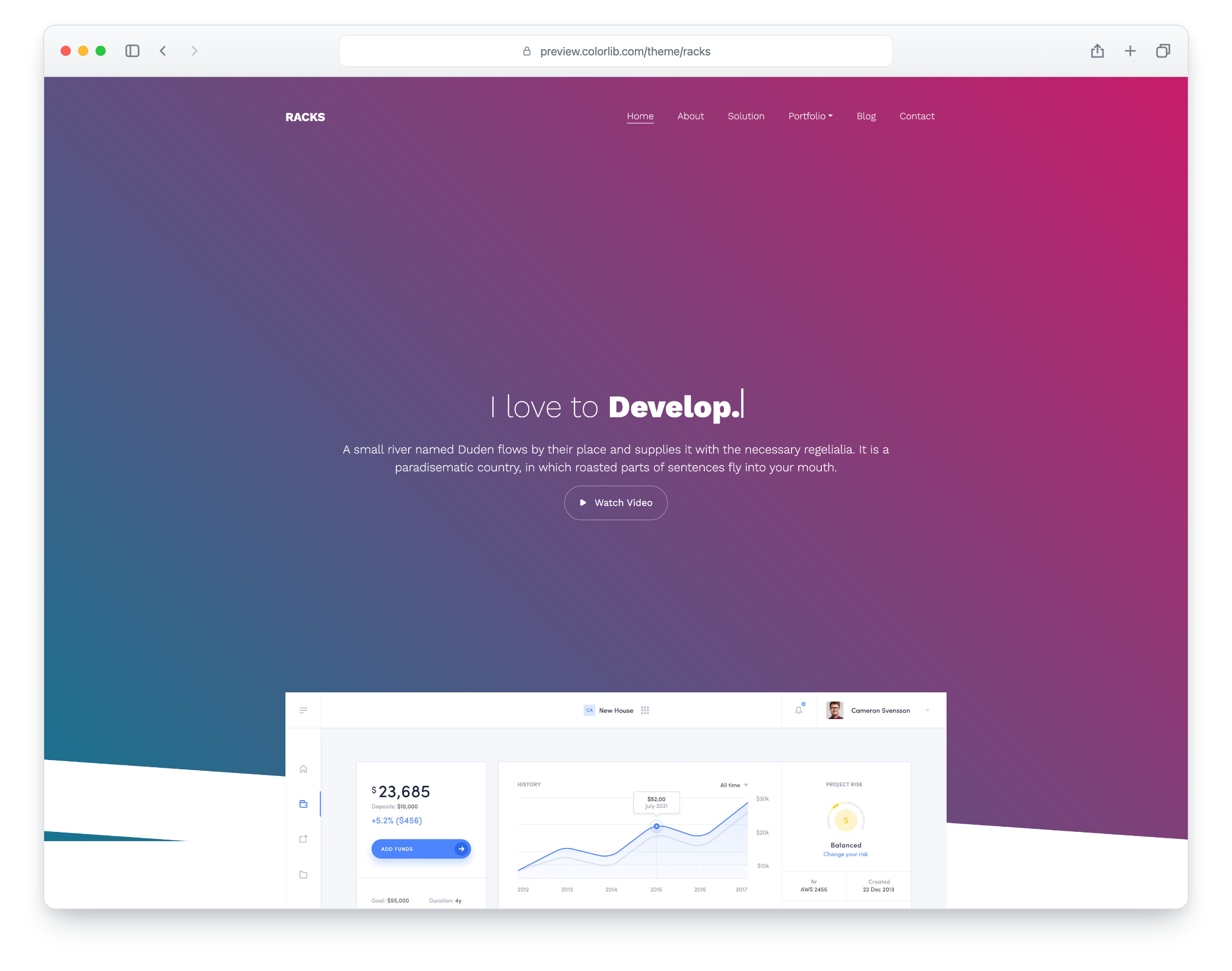 Racks website template