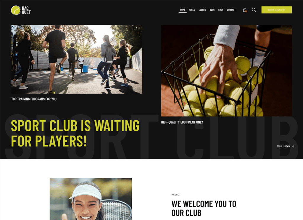 Racquet | Tennis, Badminton & Squash WordPress Theme