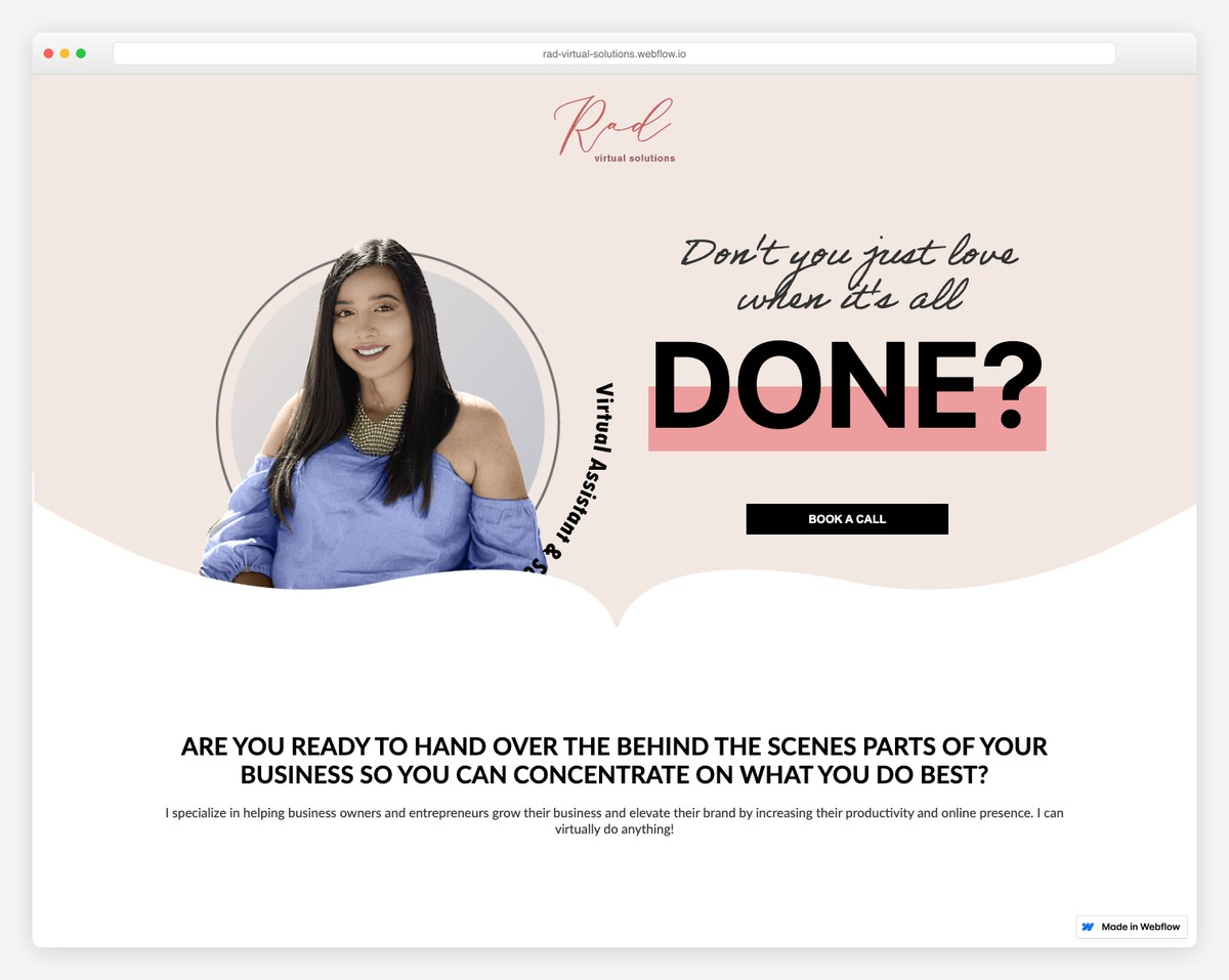 rad virtual solutions website example