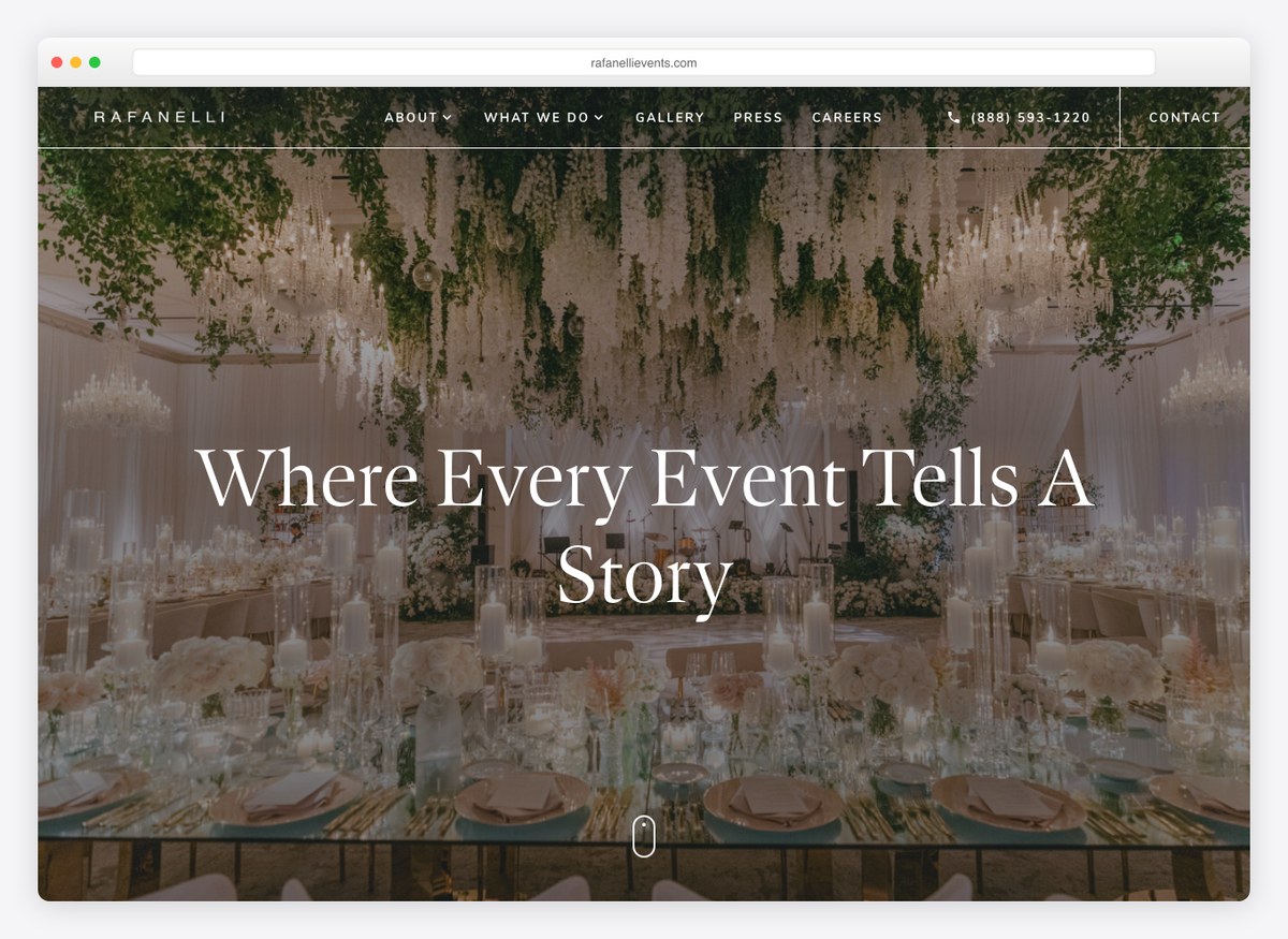 Rafanelli Events event website homepage