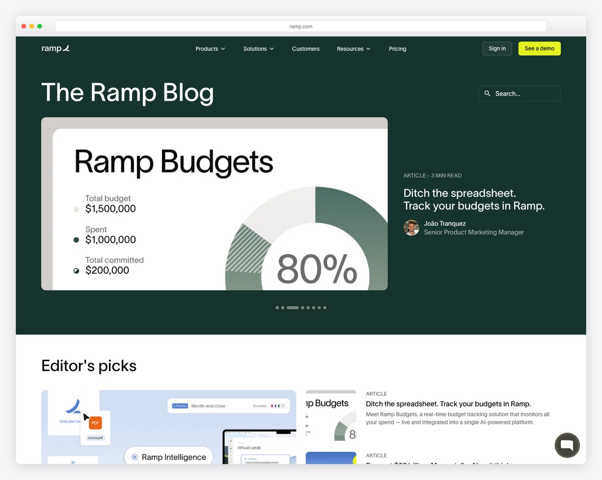 ramp business blog example
