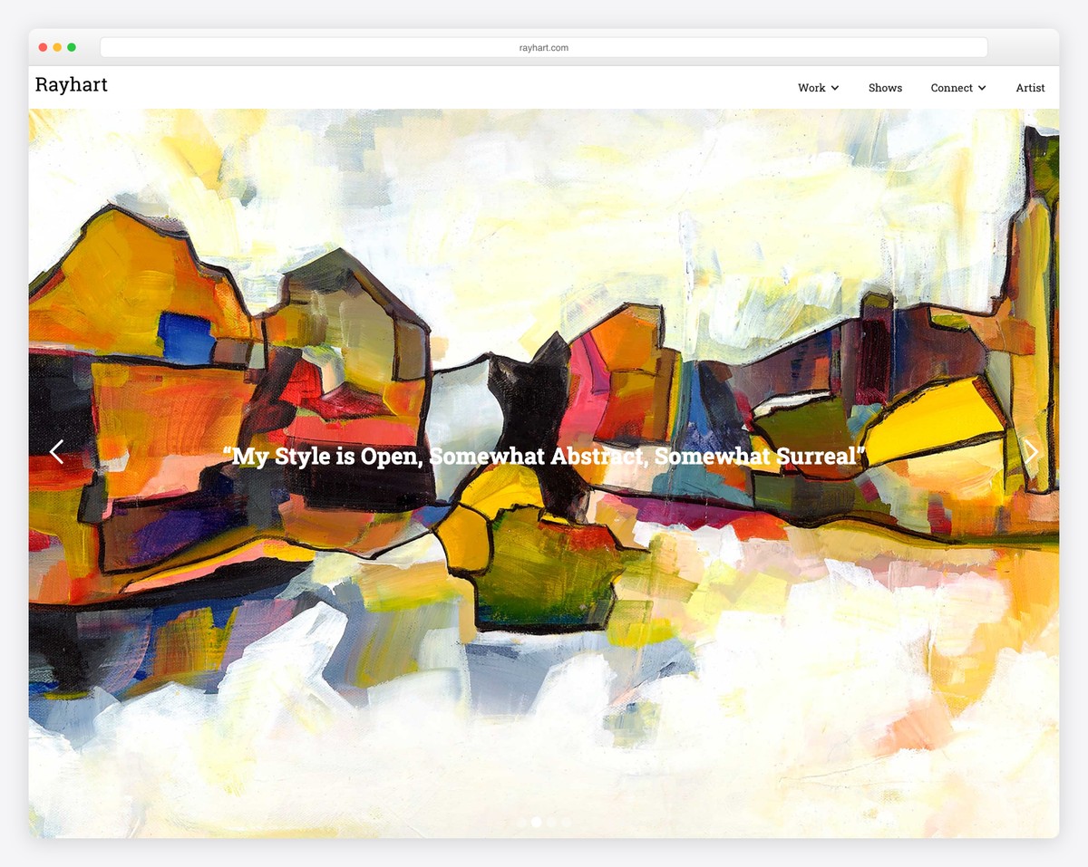 ray hart artist portfolio website