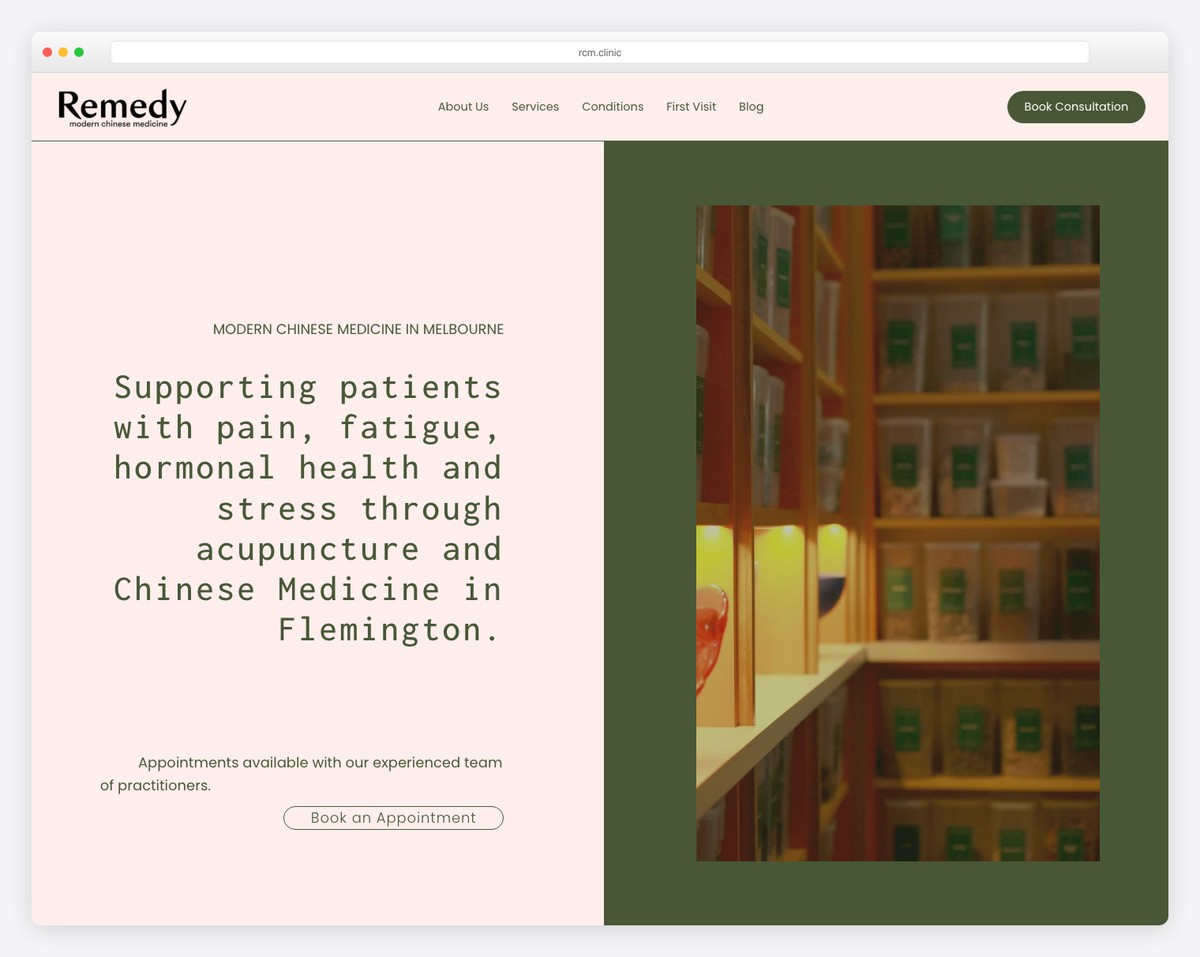 remedy modern chinese medicine website example