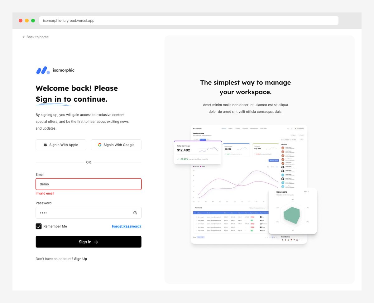 Isomorphic React admin dashboard with Tailwind CSS Next.js and POS logistics modules
