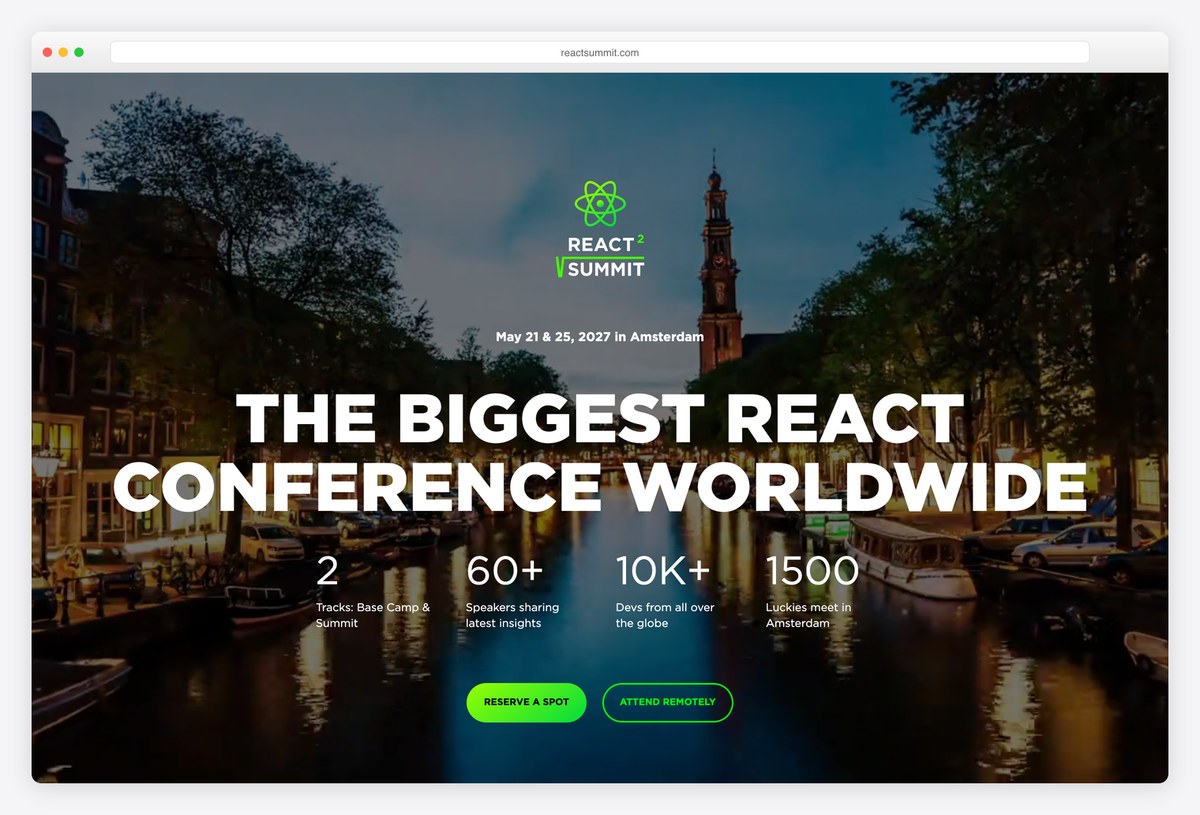 React Summit conference website