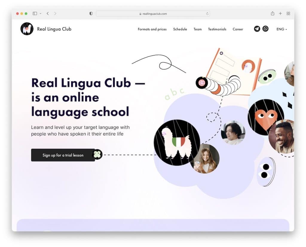 real lingua club tilda website