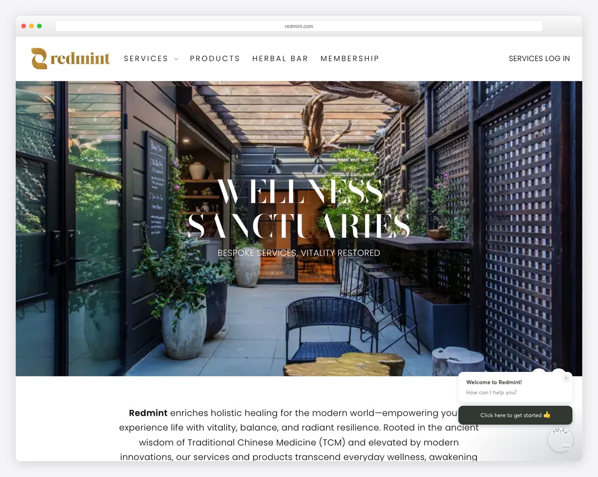 redmint website example