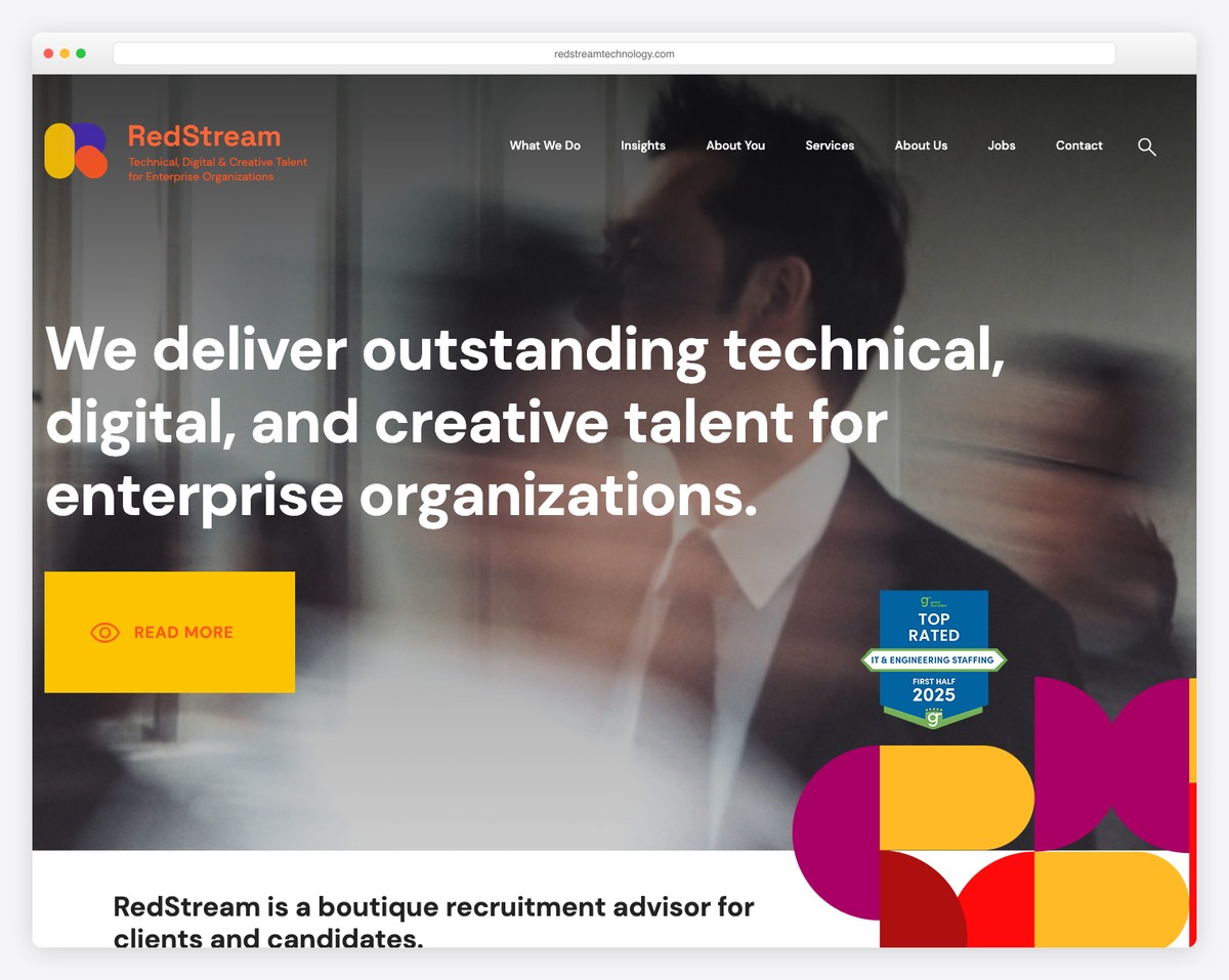 redstream technology website example