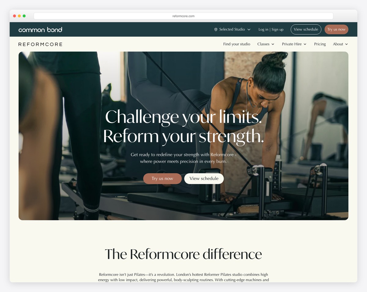 reformcore pilates london website