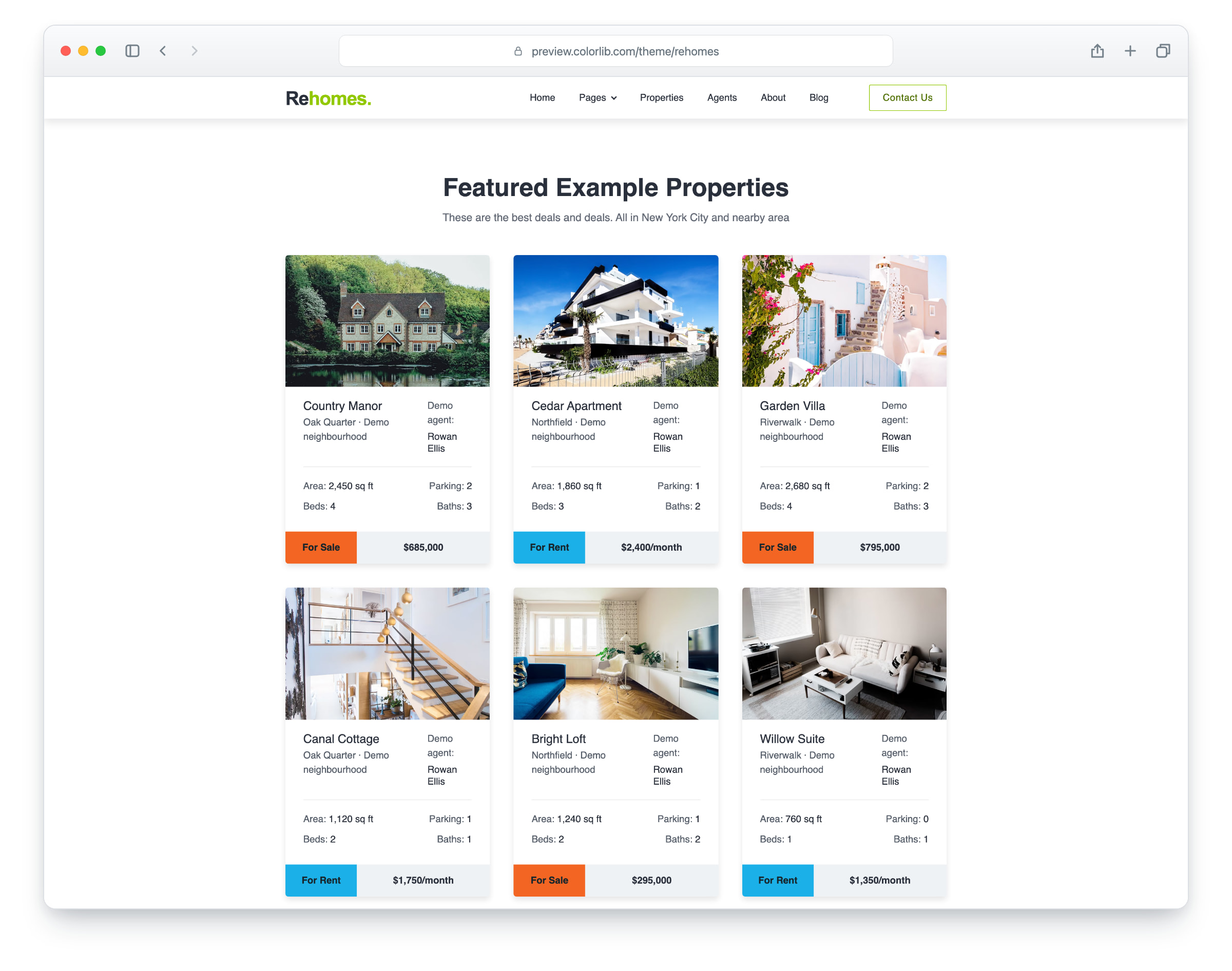 Rehomes website template