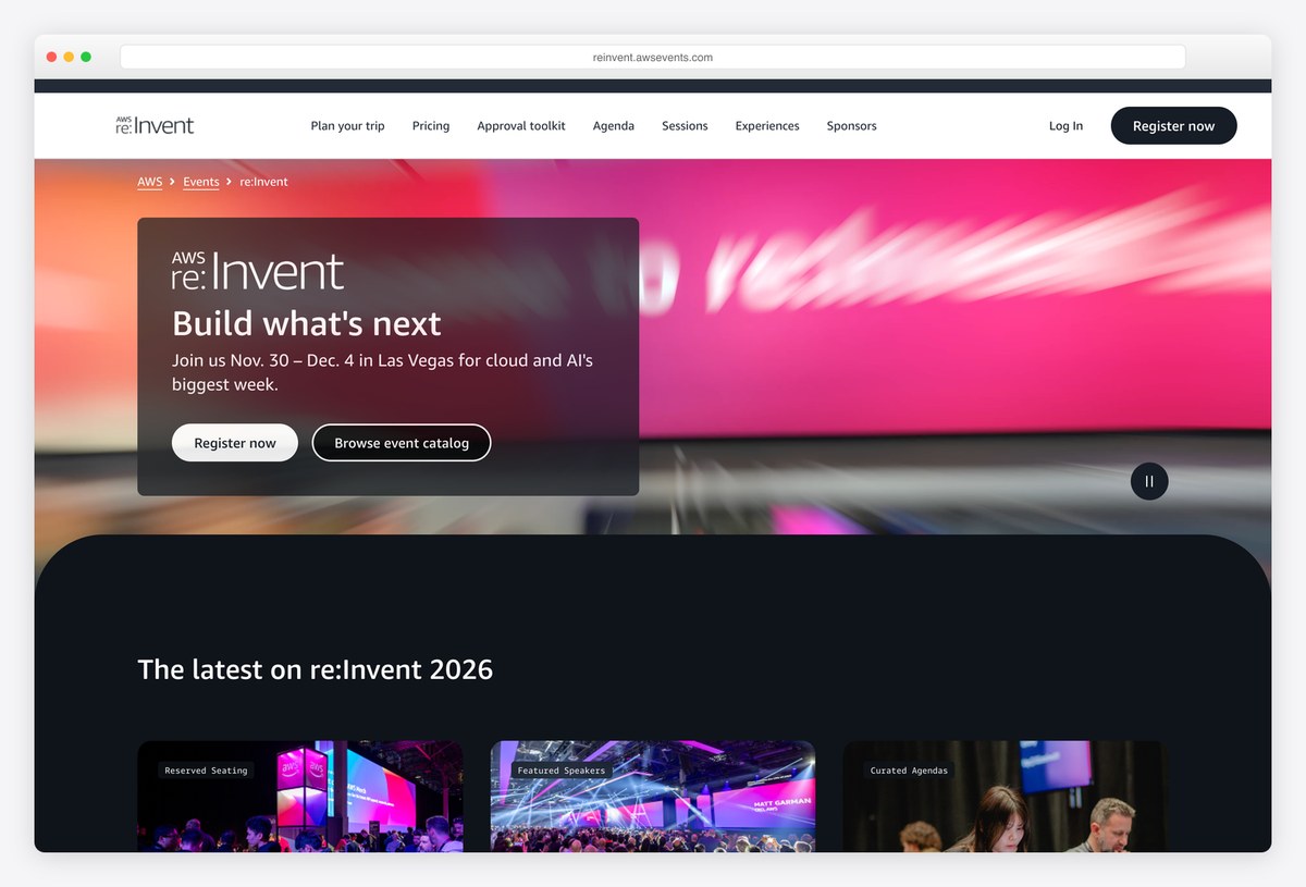 AWS re:Invent conference website