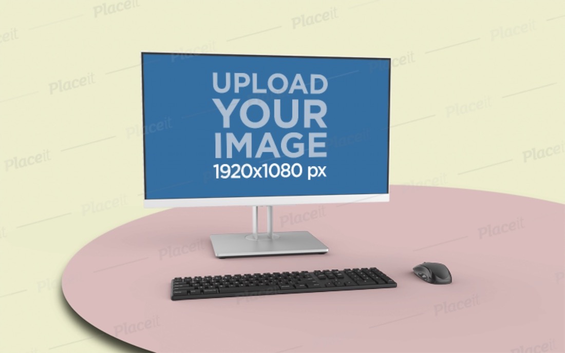 render mockup featuring a pc