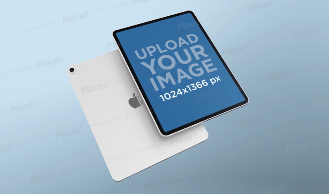 render mockup of an ipad pro floating