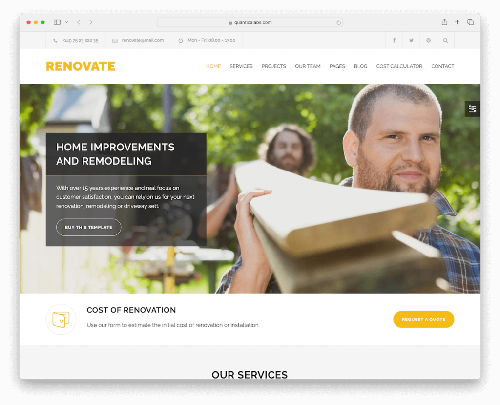 renovate handyman website template