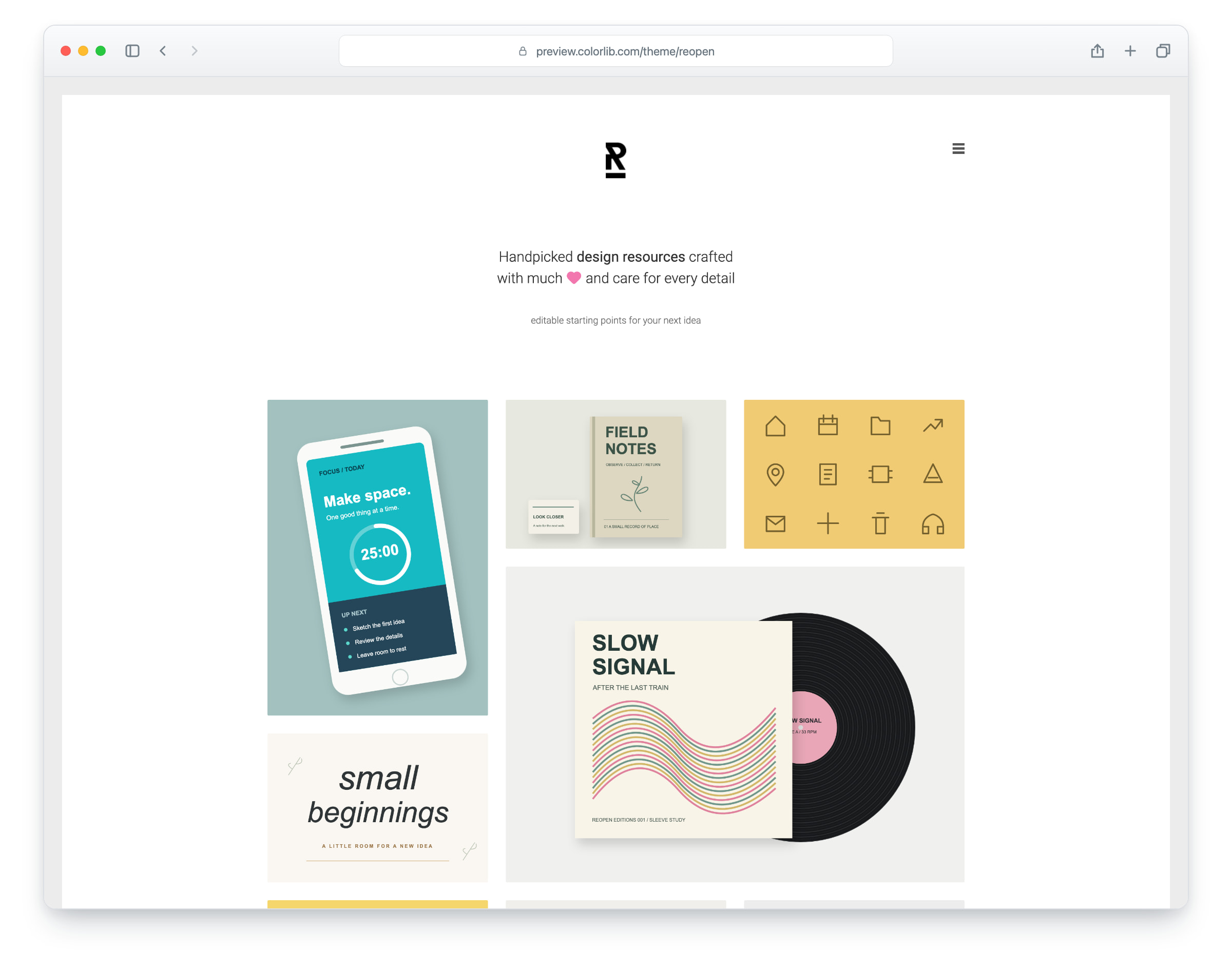 Reopen website template