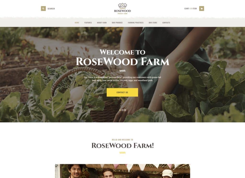 Rosewood - Eco Organic Farming Agricultural WordPress Theme