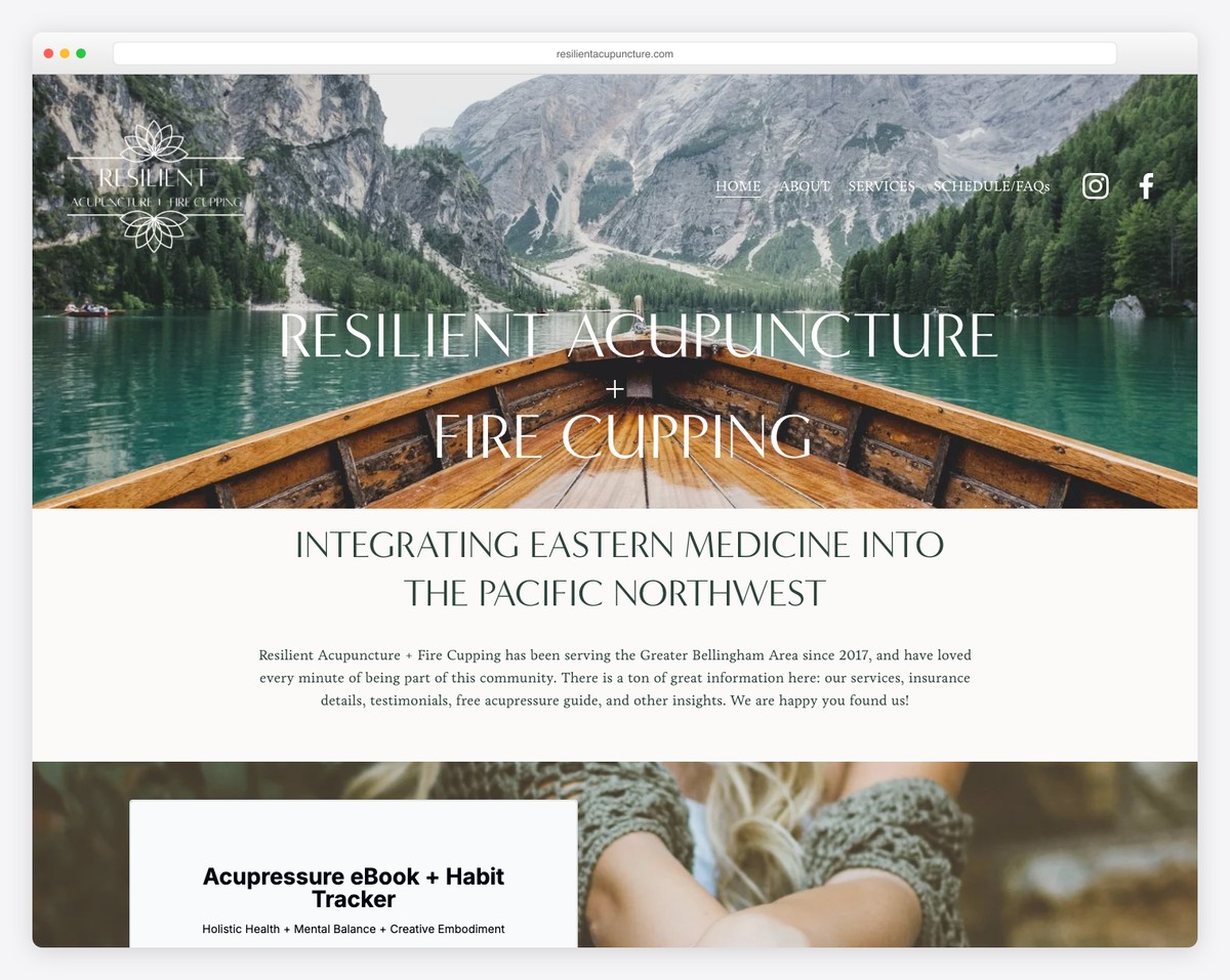resilient acupuncture + fire cupping website example