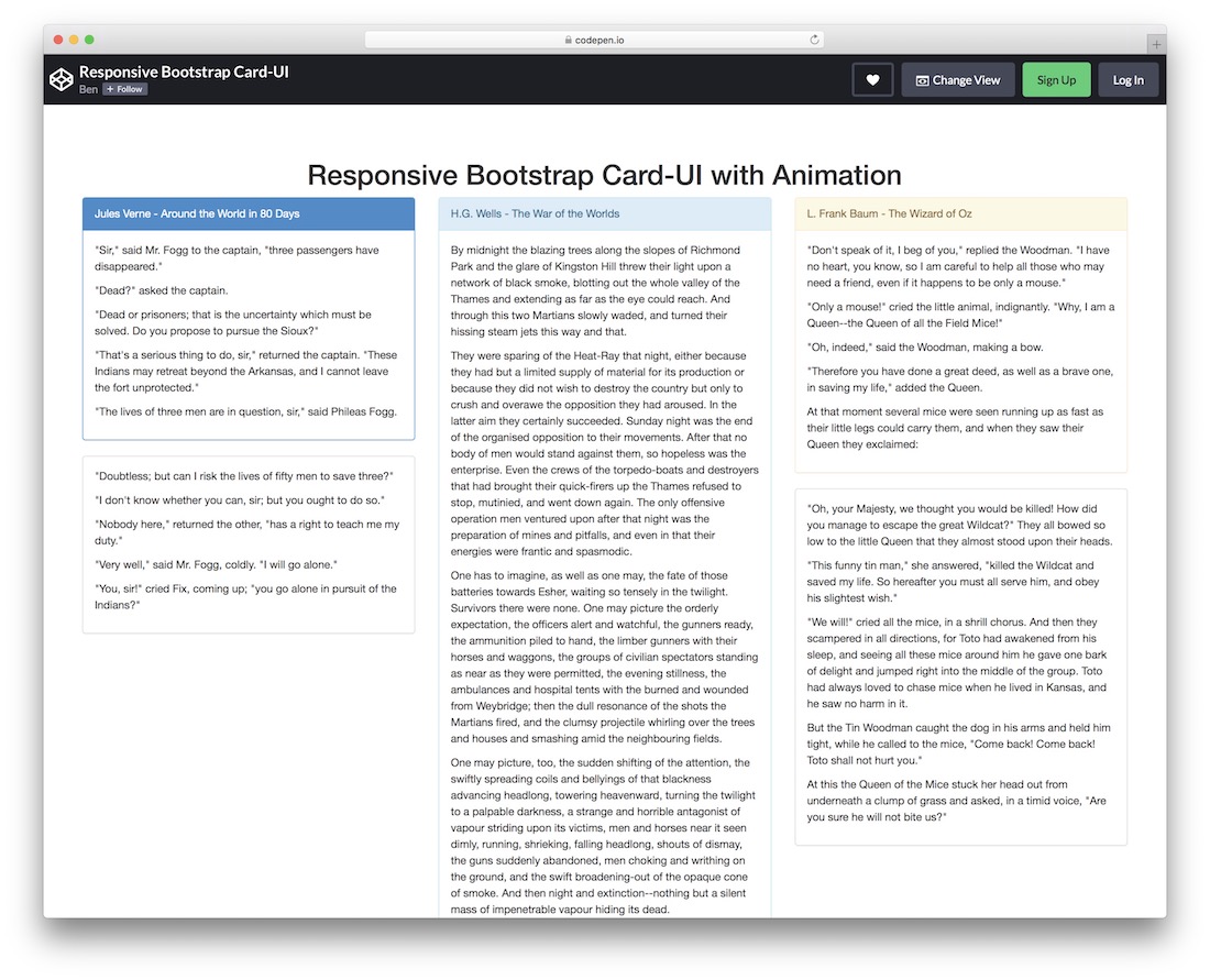 responsive bootstrap card ui