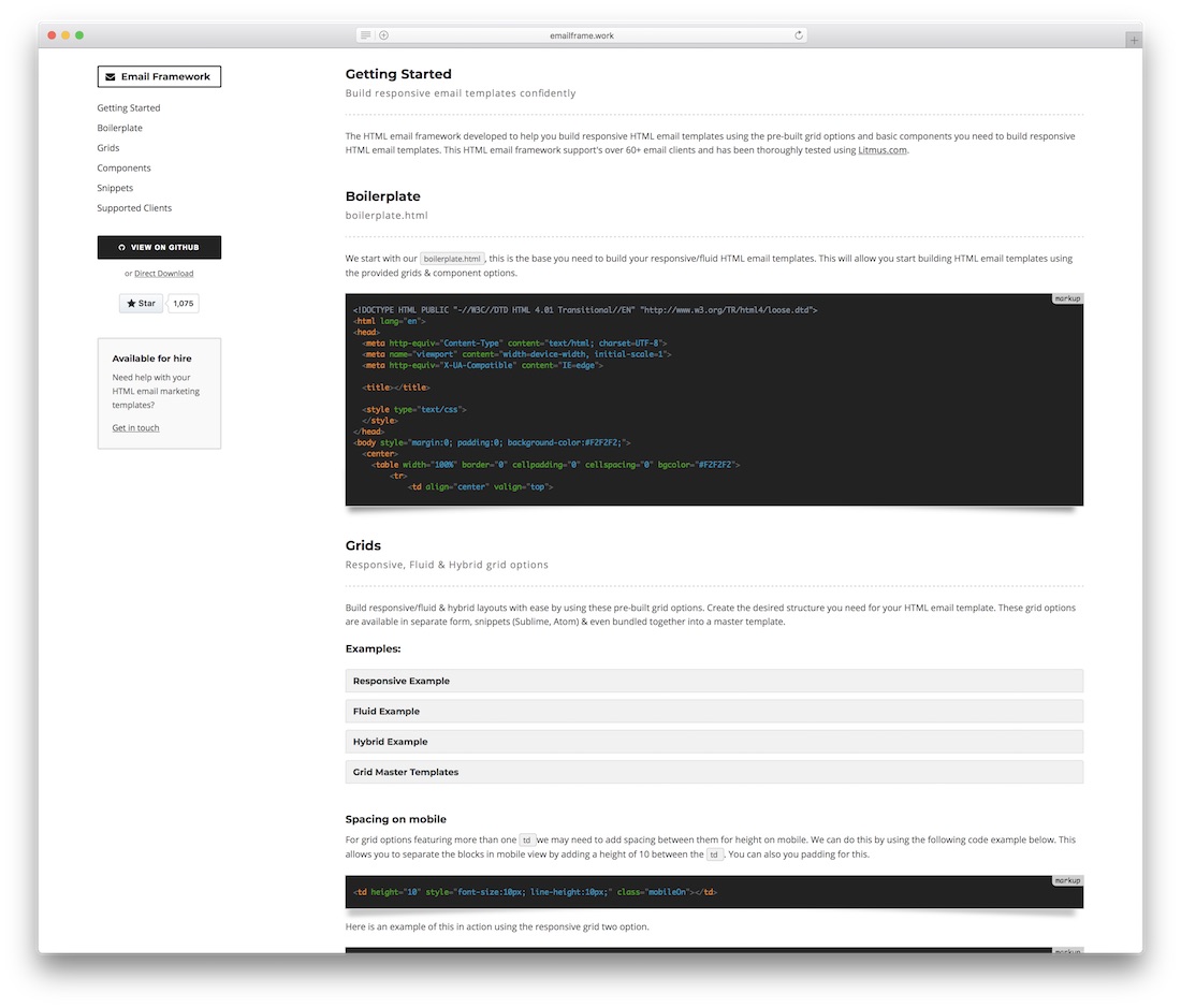 responsive html email framework