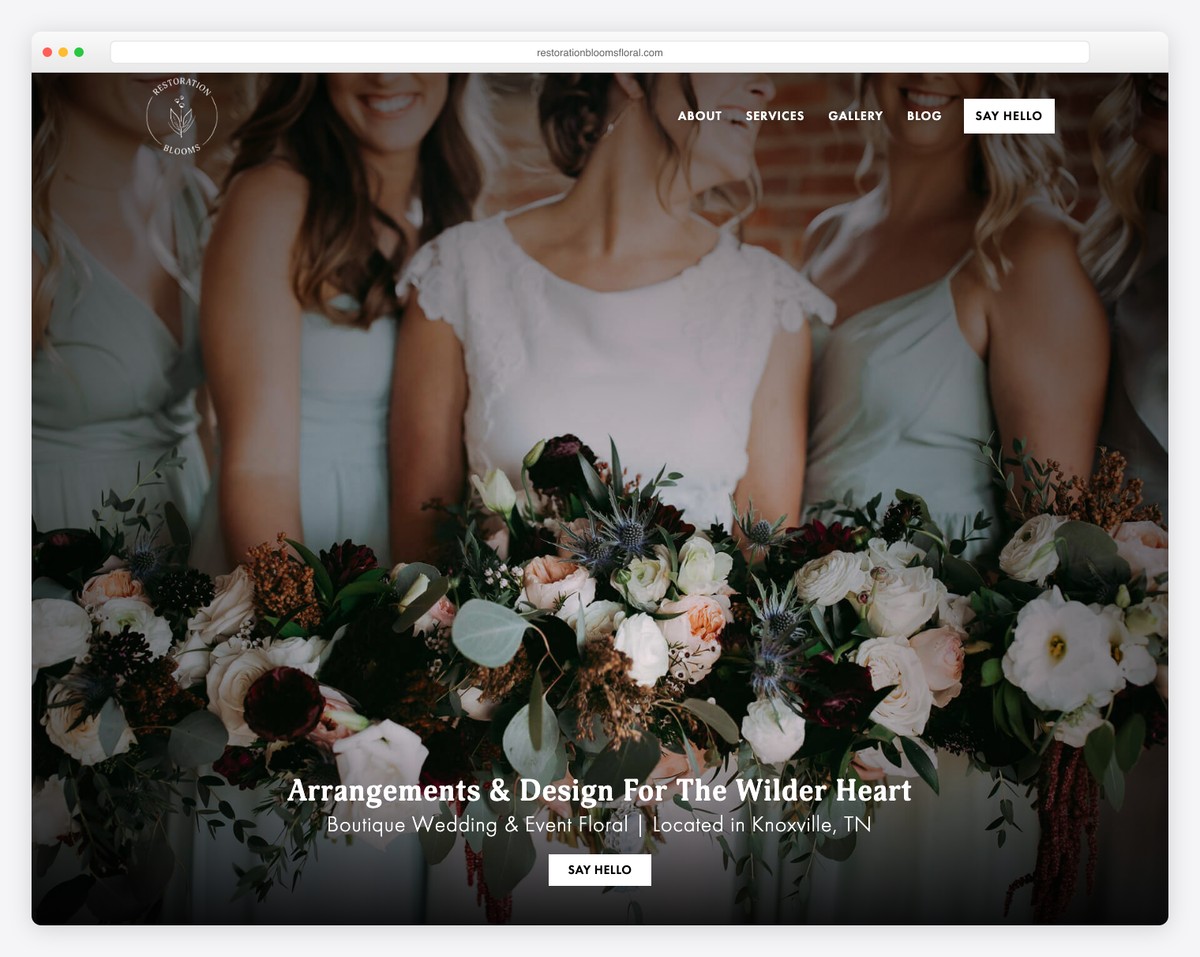 restoration blooms floral website example