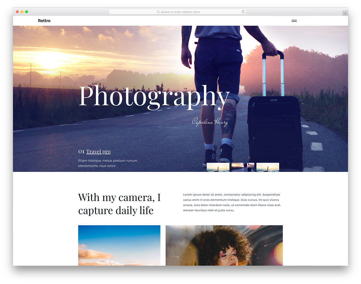 Rettro Free Template for photographers
