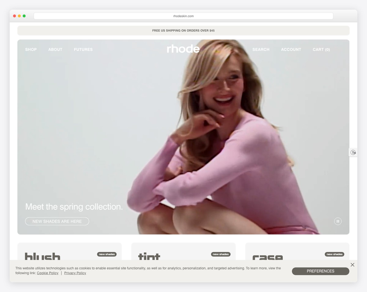 rhode skin website example
